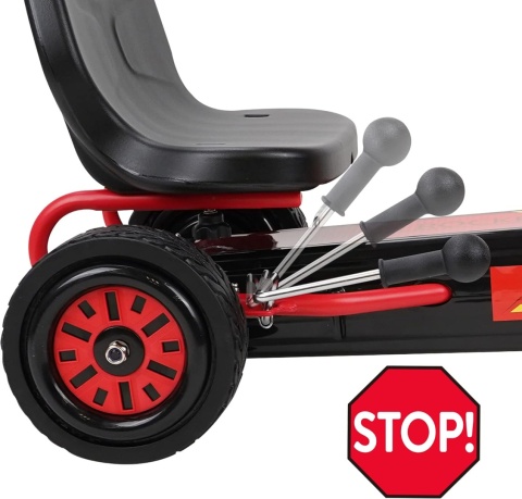 Rocket gokart z pedałami, czerwony