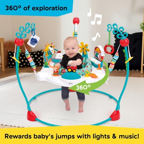 Skoczek Baby Einstein farm 2 w 1 z interaktywnymi zabawkami POWYSTAWOWY
